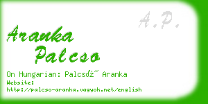 aranka palcso business card